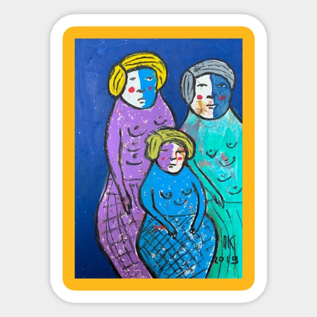 Pregnant family #2 Sticker by Artist Pavel Kuragin